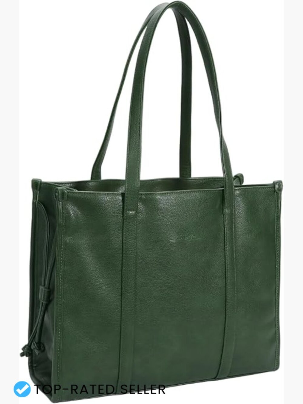 Large PU Leather Tote Drawstring Weekend Shopper Handbag Travel Purse Work